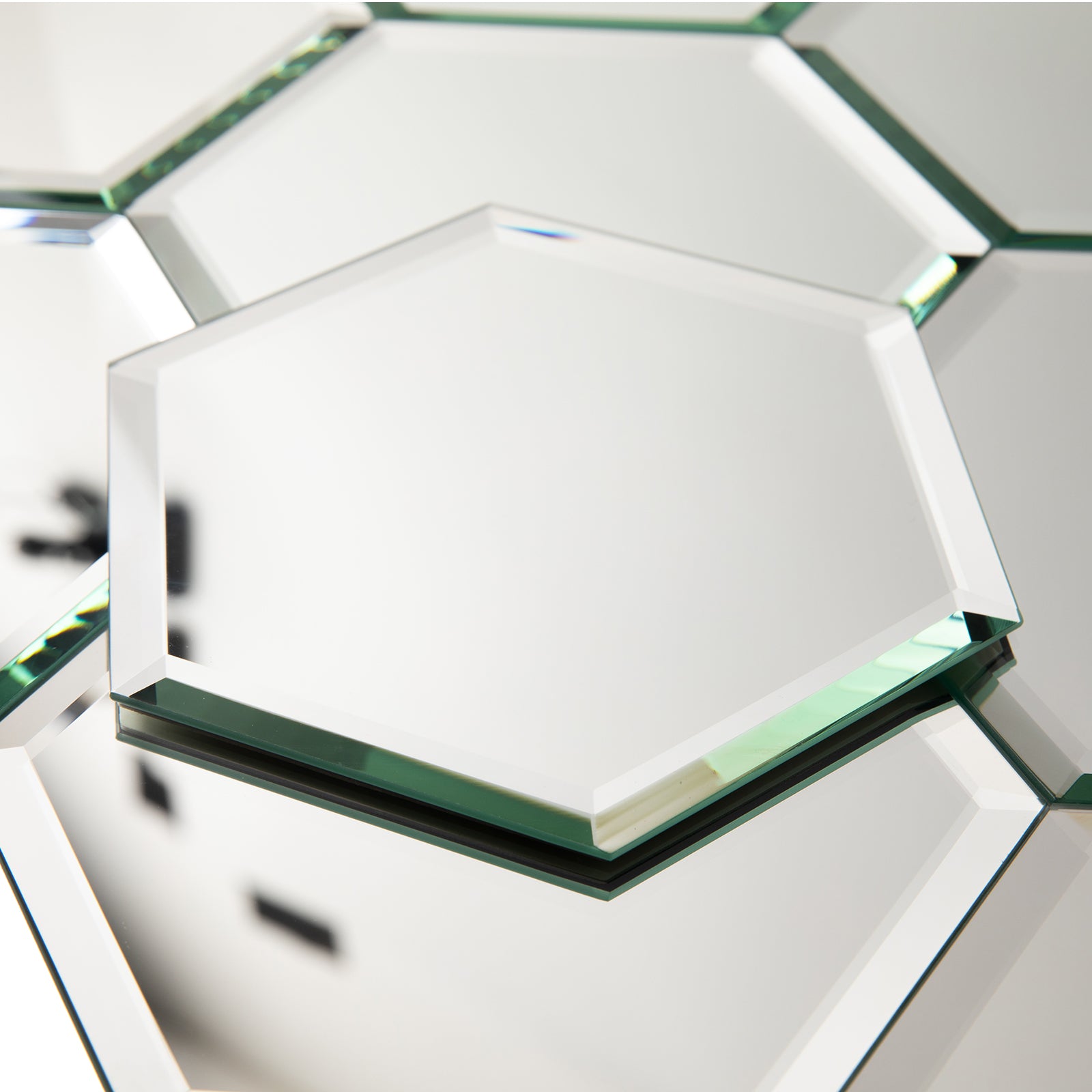 Mirror Backsplash Glass Tiles, Peel And Stick, Silver, Hexagon, 5*6 inch, Beveled Edge, MT31